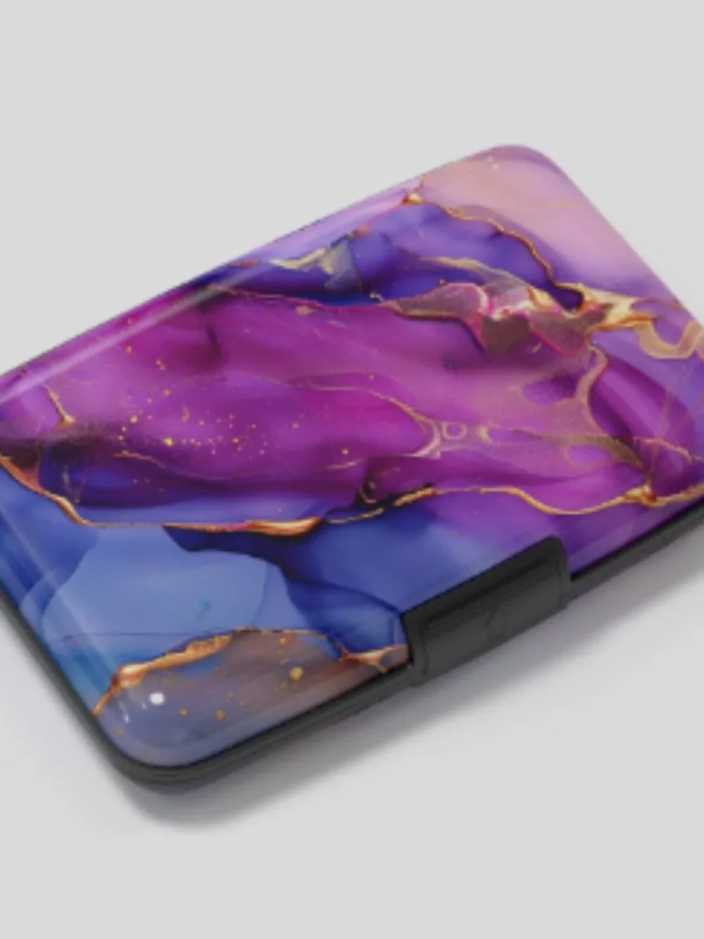 Credit Card Holder, Mini Aluminum Card Wallet RFID Blocking Travel Marble
